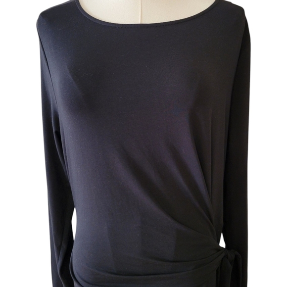 NWT Lands End Black Faux Wrap Dress Size Large 14-16 - Picture 3 of 6
